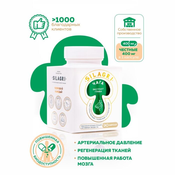 Чага гриб капсулы 90 шт.