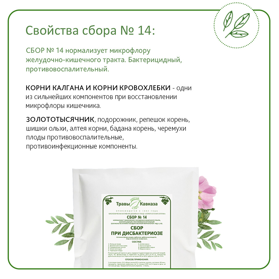 Сбор №14 При дисбактериозе (можно детям) 200 гр. — изображение 4