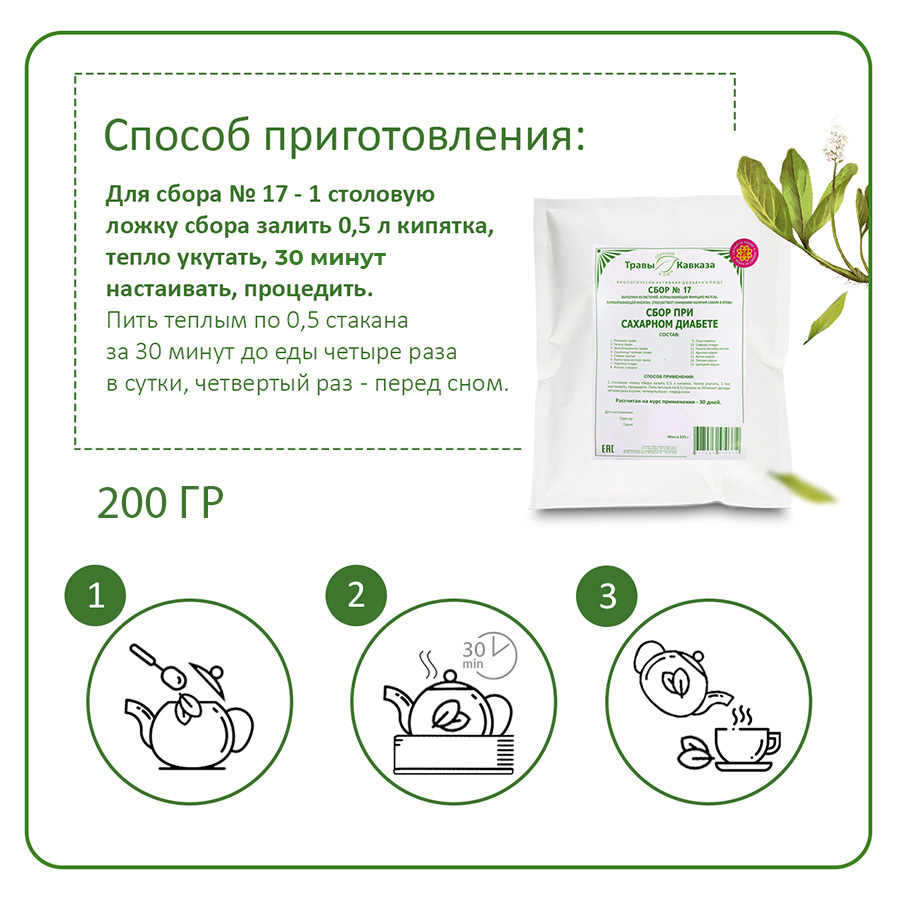 Сбор №17 При сахарном диабете, 200 гр. — изображение 5