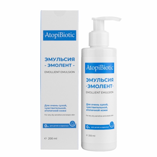 Эмульсия-эмолент AtopiBiotic для очень сухой, чувствительной и атопичной кожи 200мл.
