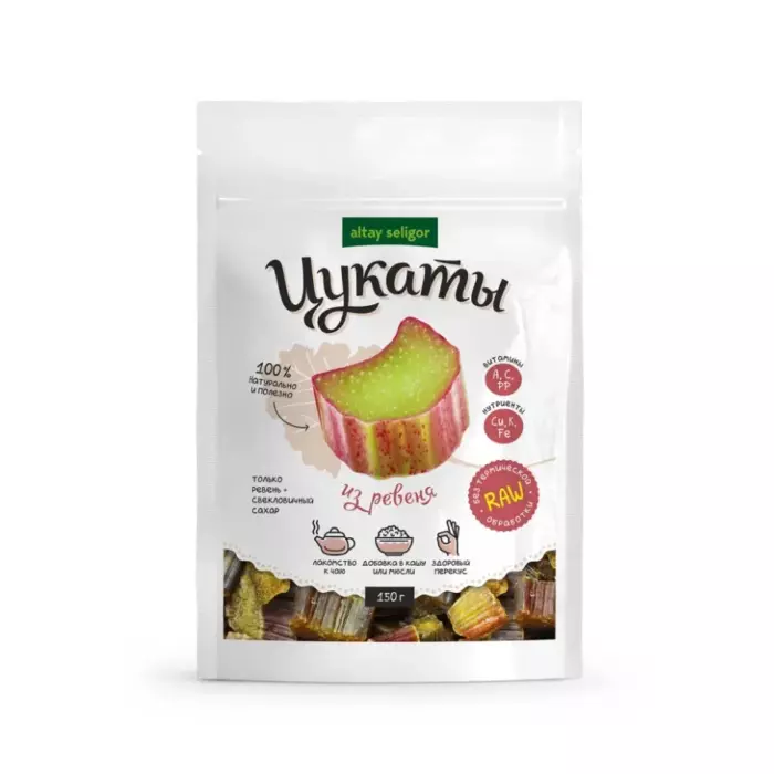 Цукаты из ревеня 150 г. Алтай-Селигор